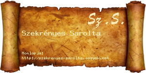 Szekrényes Sarolta névjegykártya